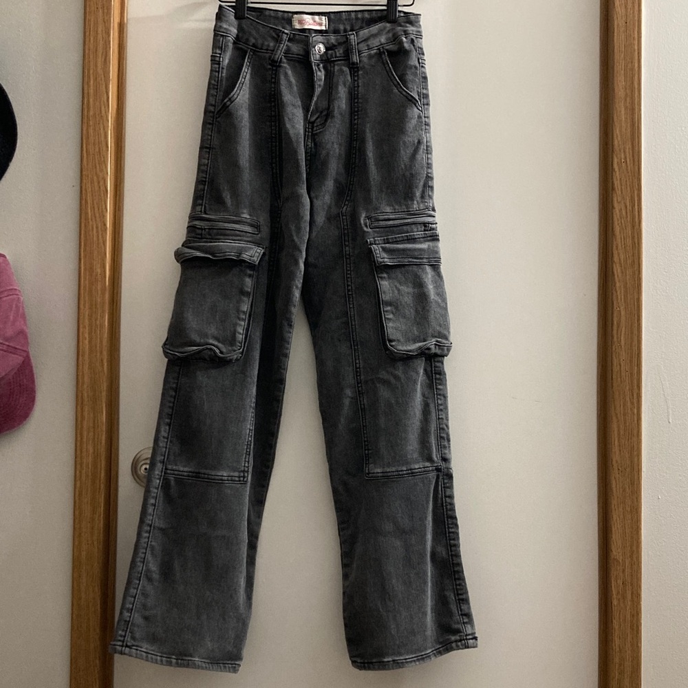 Christian Louboutin Charcoal Wide Leg Jeans